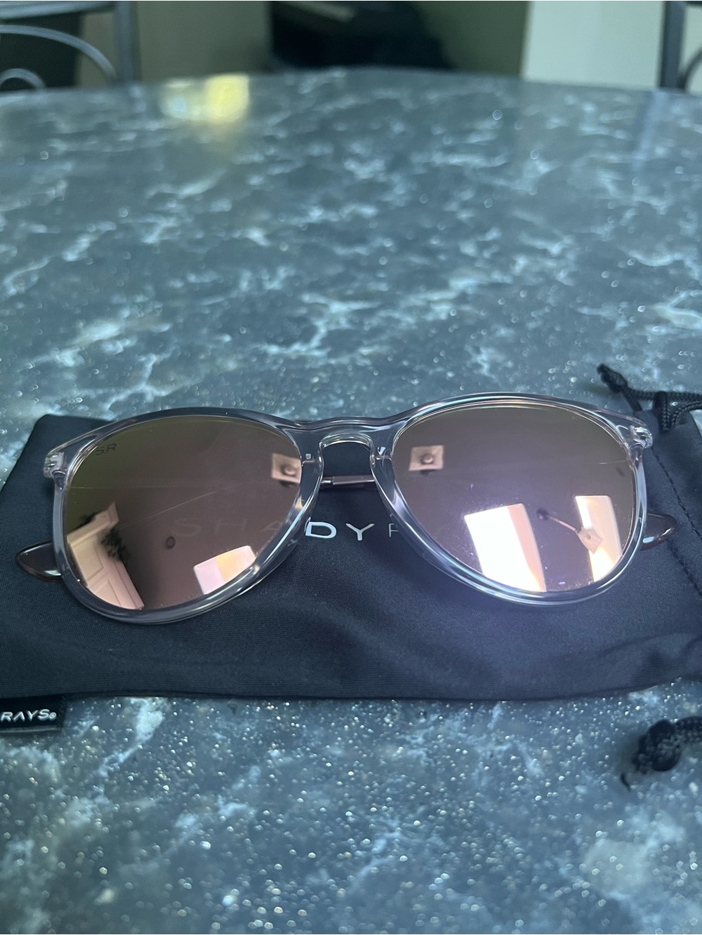 Clear Frame Pink Lens Women's Sunglasses